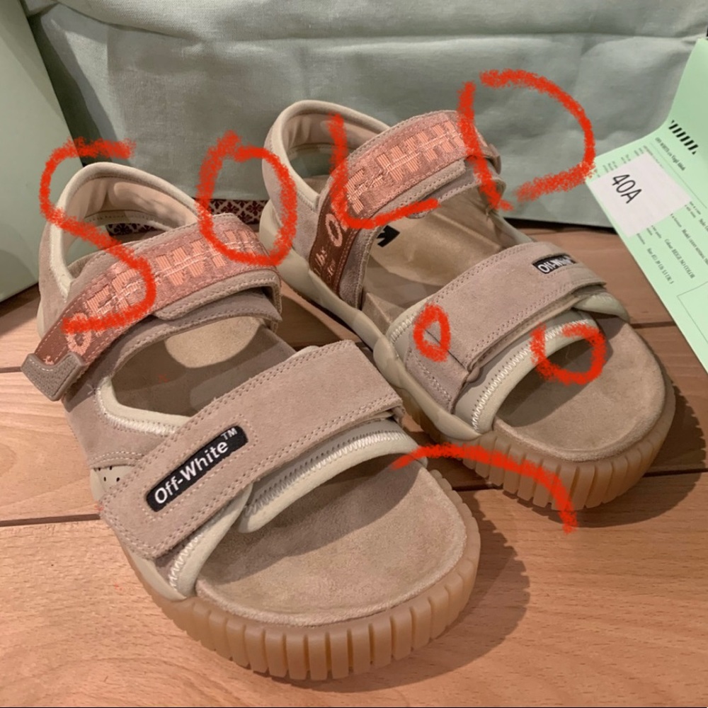OFF-WHITE virgil abloh beige/nude trekking sandals